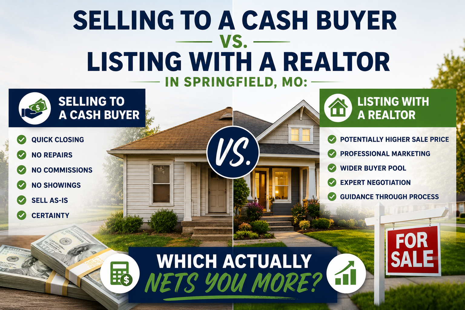 Selling to a Cash Buyer vs. Listing With a Realtor in Springfield, MO: Which Actually Nets You More?